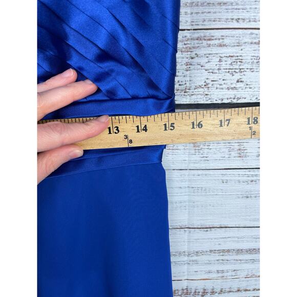 Eliza J Blue Babydoll Fit and Flare Midi Dress Sz 6 Y2K Formal Prom Dance Fairy - Picture 4 of 8